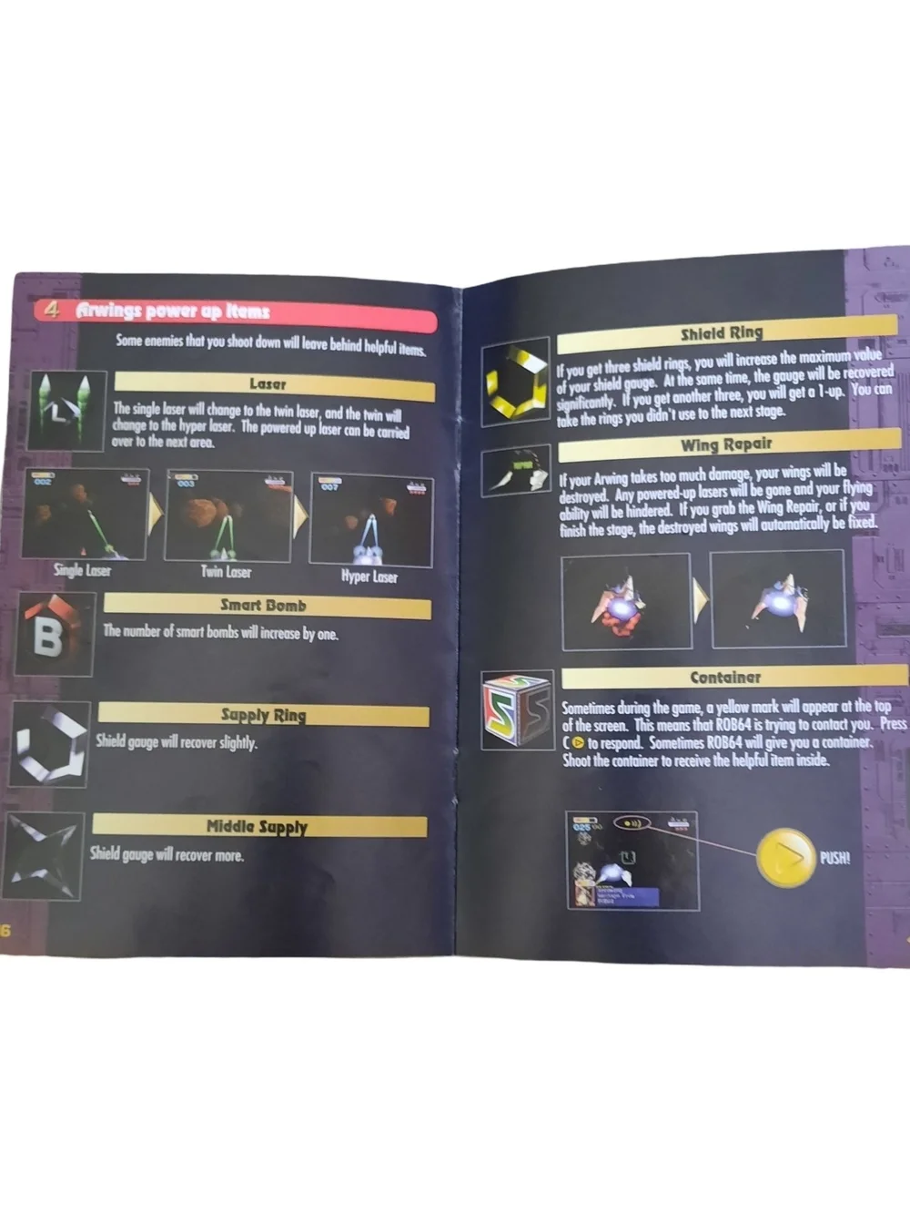 Nintendo Star Fox 64 Instruction Booklet - Yellow Cover with Colorful Logo